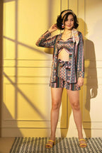 Multi Platinum Creap Printed Co-Sets - Femella | Grocsy