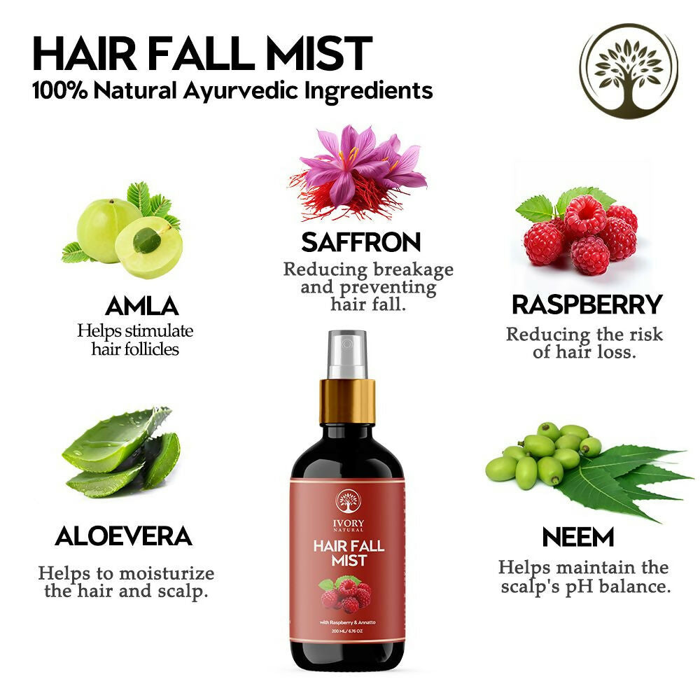 Ivory Natural Hair Fall Mist - Moisturize, And Rejuvenate For Thicker Hair For Both Men And Women | Grocsy