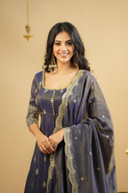 Yash Enterprise Light Purple Cosmo Silk Embroidery Suit Set | Grocsy