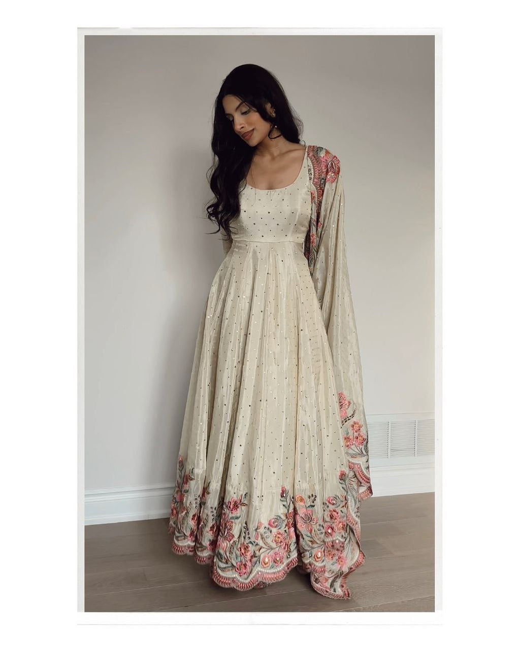 Yash Enterprise Off White Vichitra Silk Embroidery Party Wear Suit | Grocsy