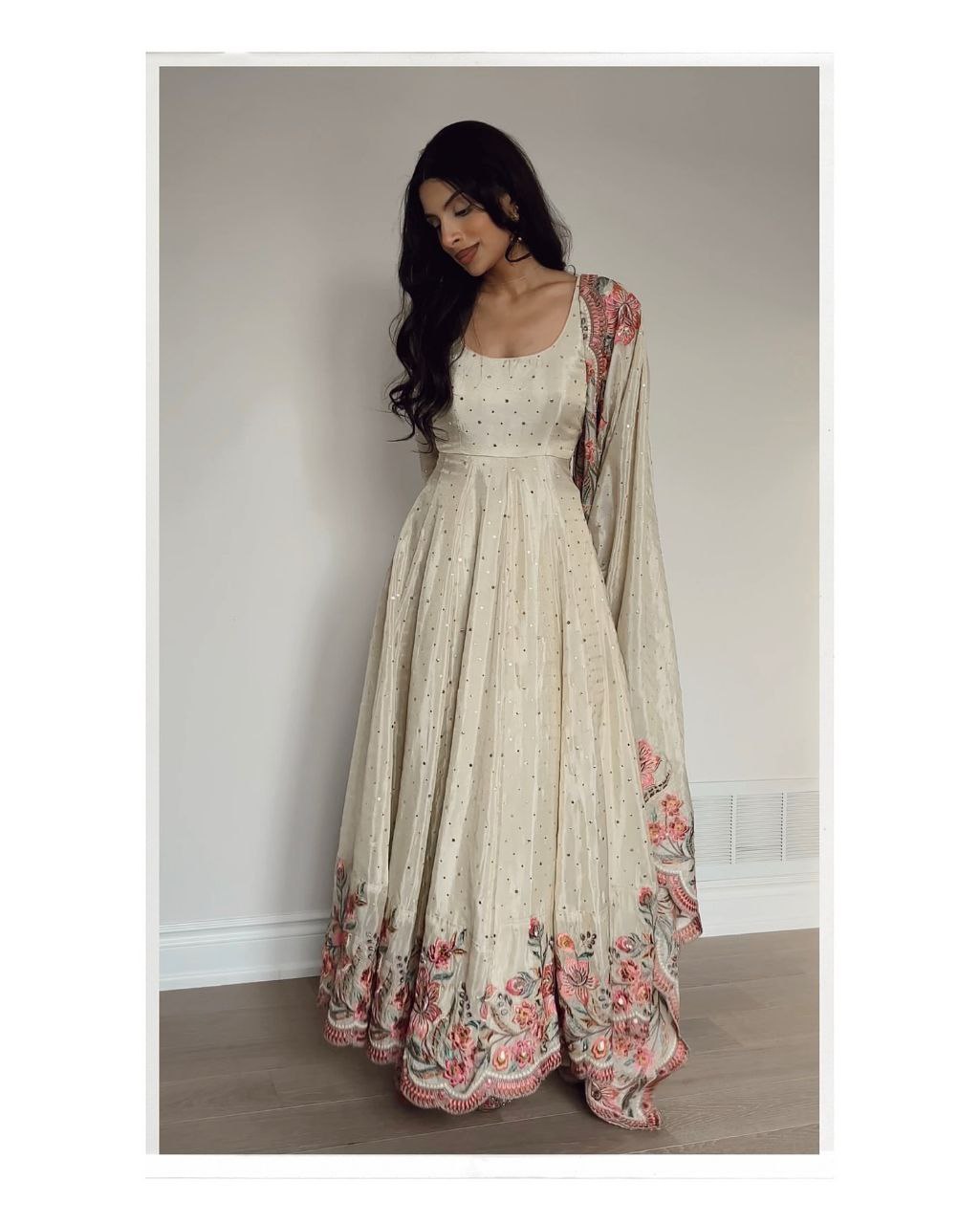Yash Enterprise Off White Vichitra Silk Embroidery Party Wear Suit | Grocsy