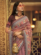 Myra Multicolour Gorgette Designer Saree | Grocsy