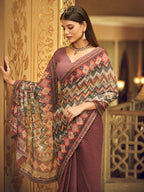 Myra Multicolour Gorgette Designer Saree | Grocsy