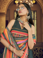 Myra Multicolour Gorgette Designer Saree | Grocsy