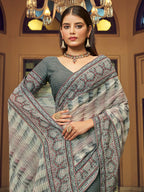 Myra Multicolour Gorgette Designer Saree | Grocsy