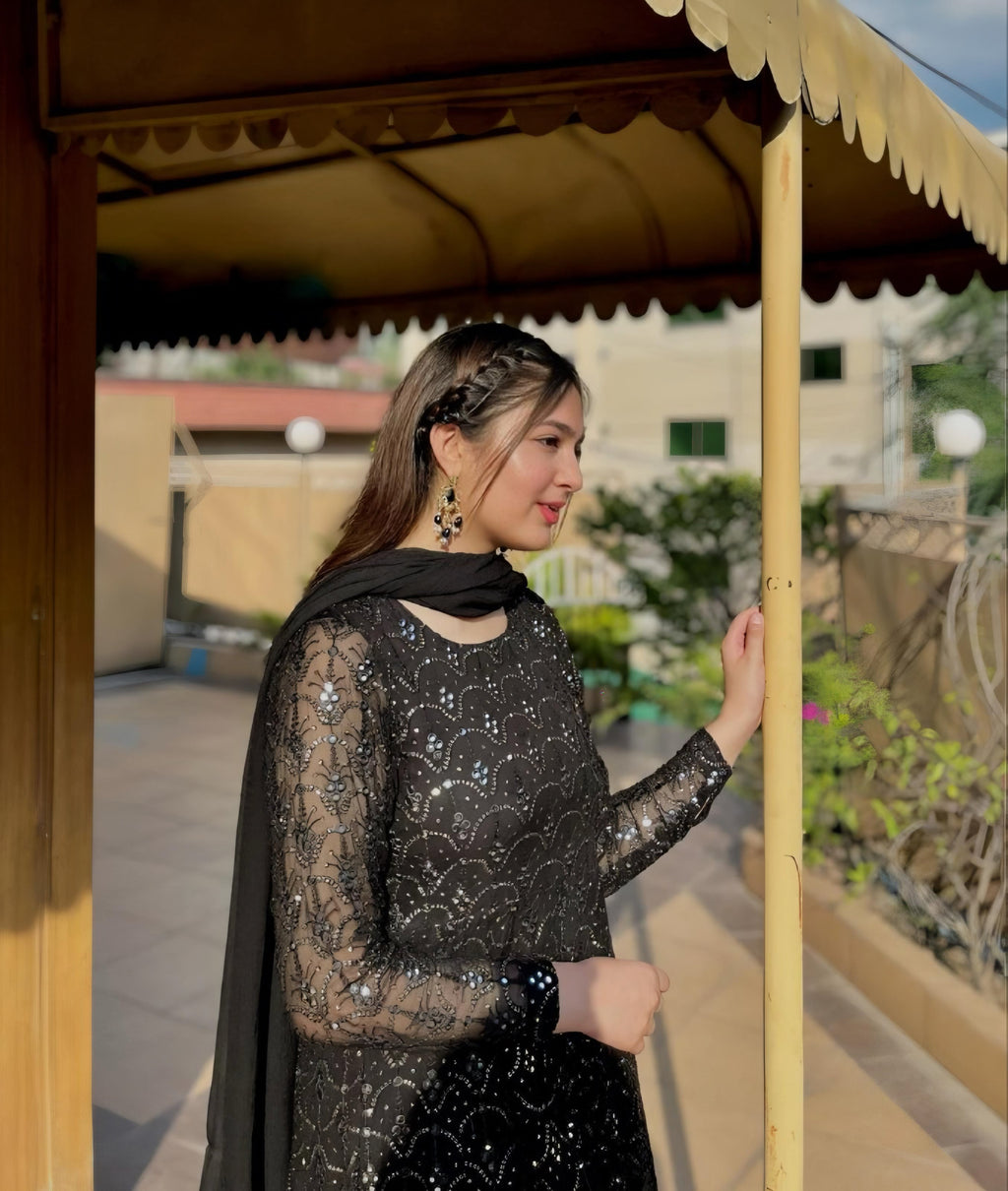 Yash Enterprise Black Fux Georgett Party Wear Salwar Suit | Grocsy