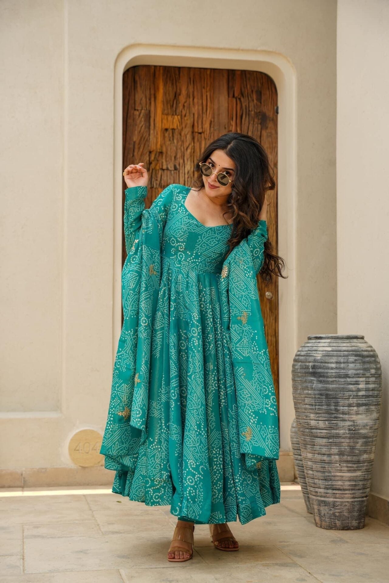Yash Enterprise Green Maslin Fabric Digital Print Work Party Wear Suit Set | Grocsy