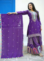 Yash Enterprise Embroidered Chinon With Sequence Blue Readymade Salwar Suit | Grocsy