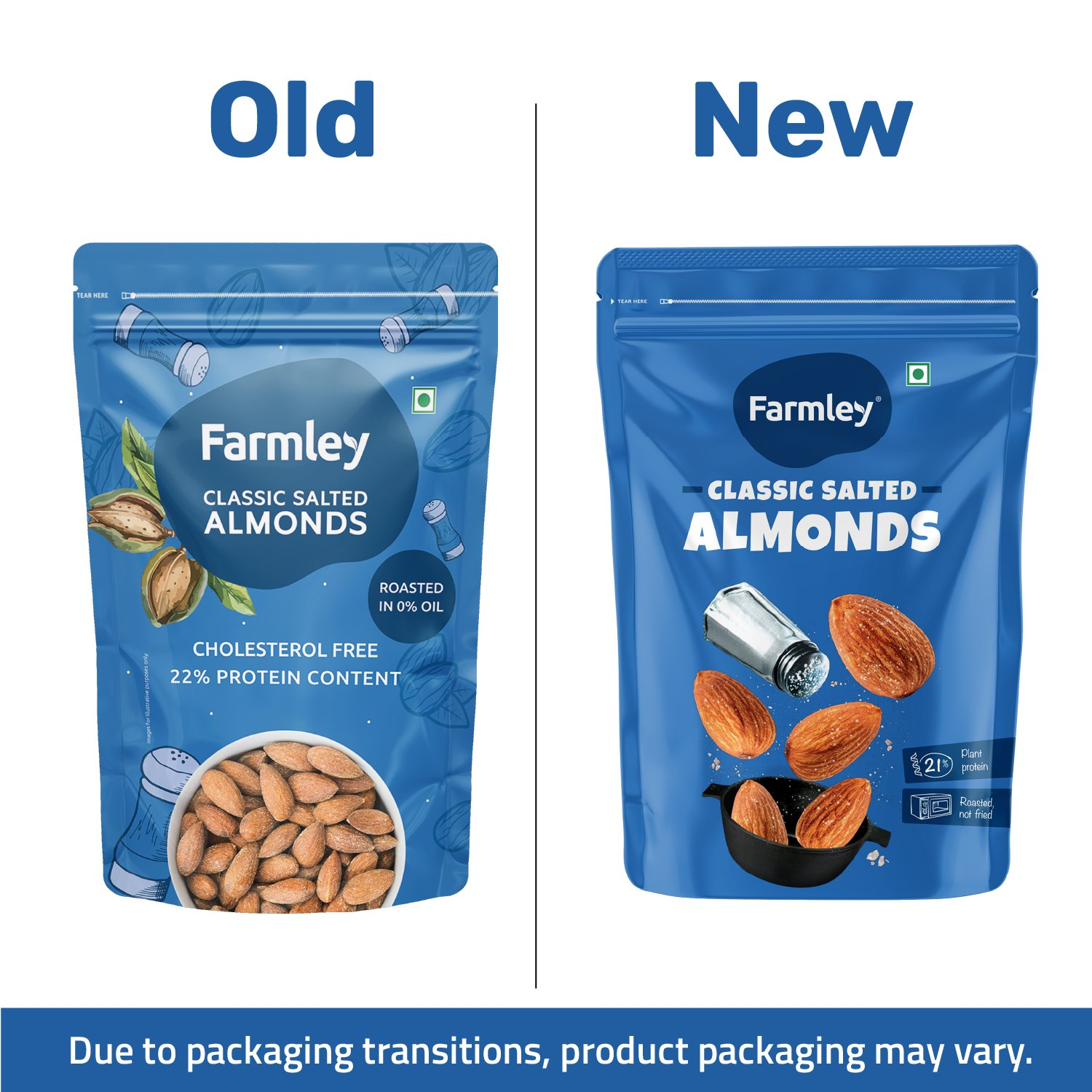 Farmley Classic Salted Almonds - Roasted, Not Fried | Grocsy
