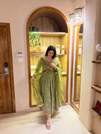 Yash Enterprise Green Vichitra Silk Party Wear Embroidery Suit Set | Grocsy