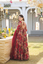 Yash Enterprise Multicolor Georgette Salwar Suit Floral Printed And Sequin Embroidery | Grocsy