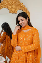 Yash Enterprise Yellow Blooming Silk Party Wear Embroidery Suit Set | Grocsy