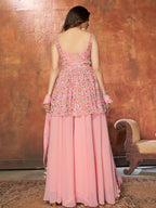 Myra Pink Georgette Embroidered Designer Suit | Grocsy