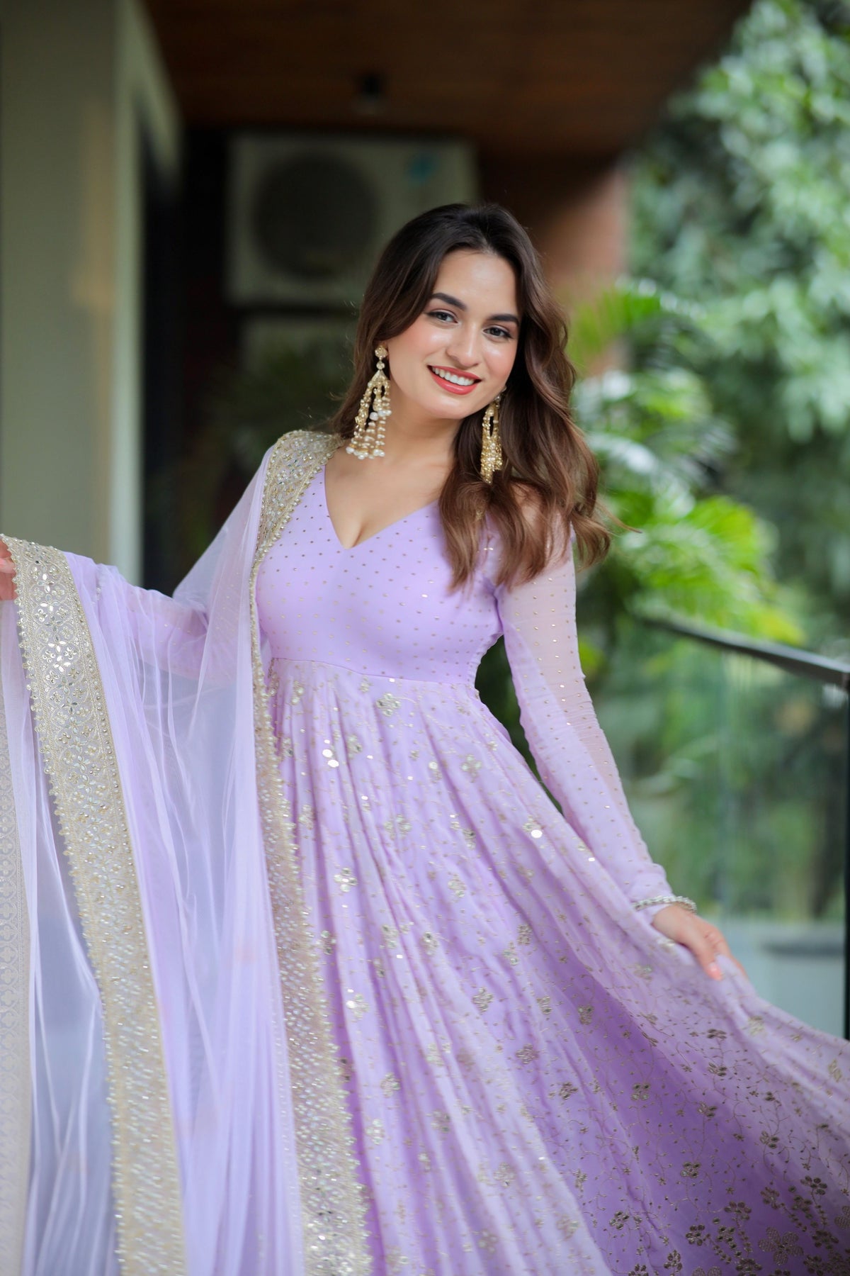 Yash Enterprise Light Purple Fux Bloomimng Silk Embroidery Suit Set | Grocsy