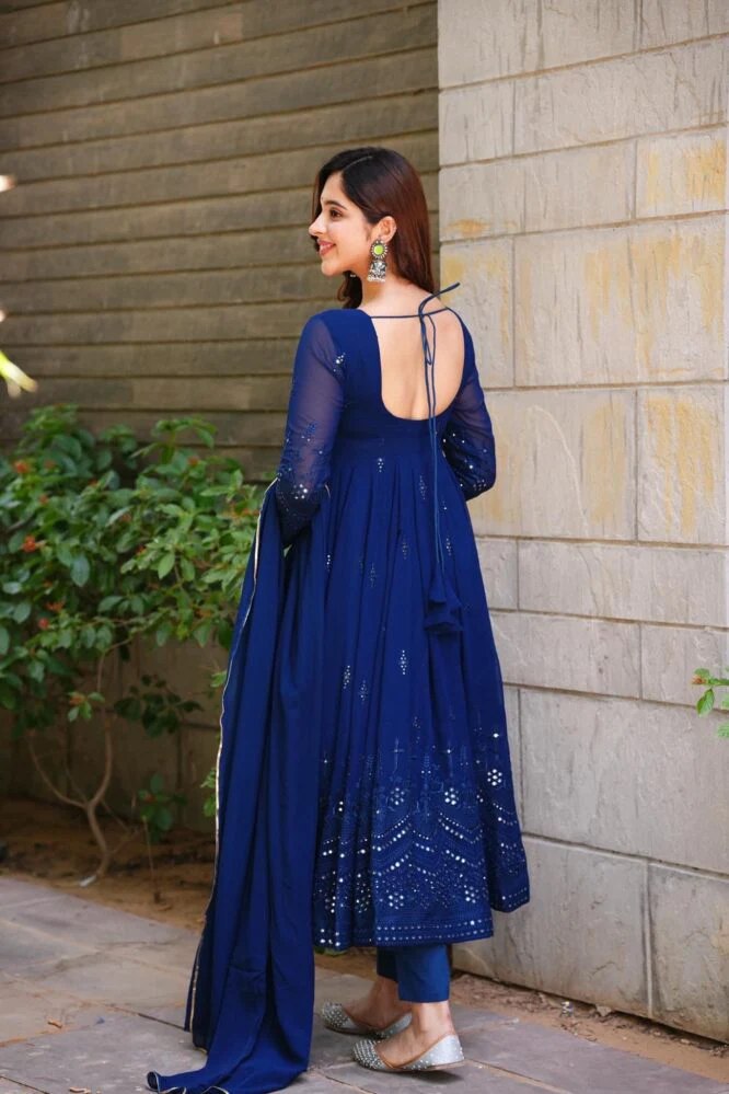Yash Enterprise Whispering Breeze Georgette Embroidered Suit Set | Grocsy