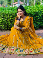Yash Enterprise Yellow Faux Georgette Embroidery Party Wear Suit Set | Grocsy