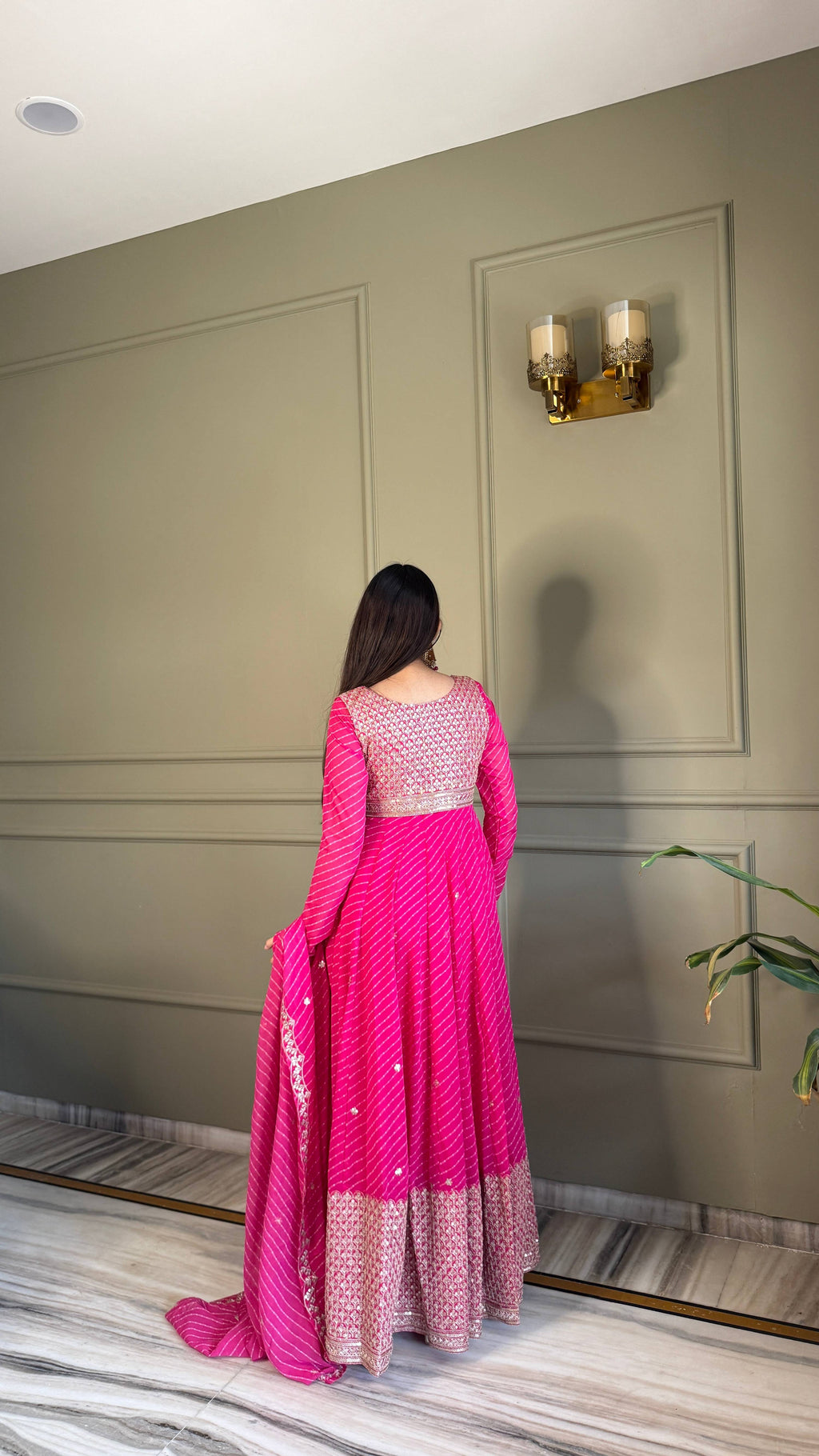 Yash Enterprise Pink Georgette Party Wear Embroidery Suit Set | Grocsy