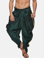 Sethukrishna Men Dark-Green Solid Dhoti Pants | Grocsy