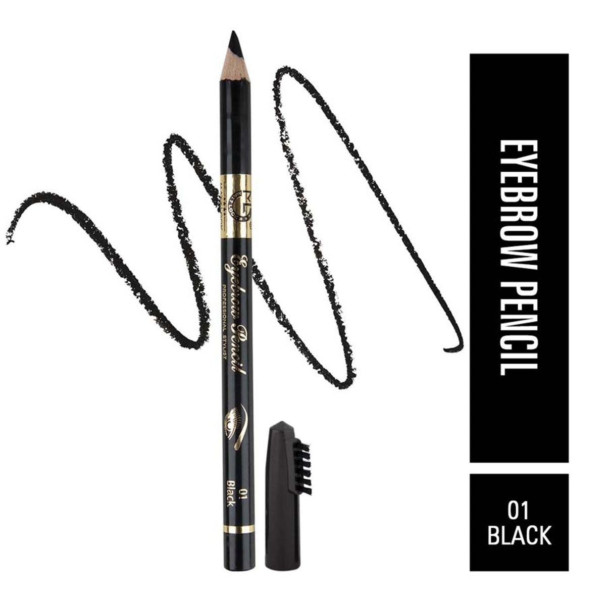Matt Look Long Lasting Formula Professional Stylist Eyebrow Pencil - Black | Grocsy