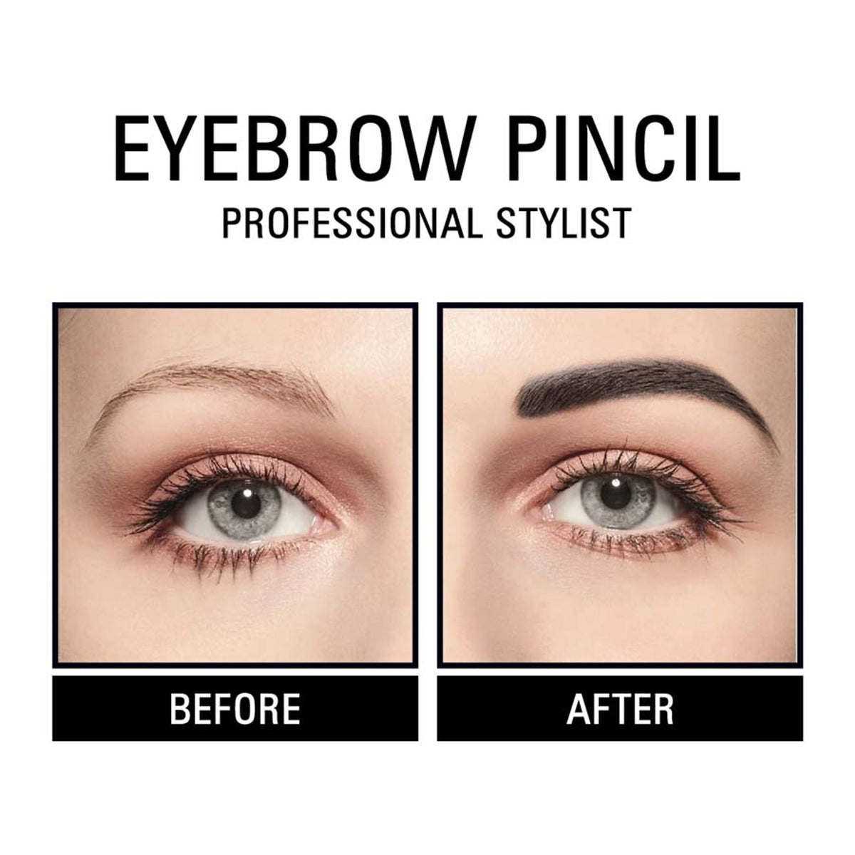 Matt Look Long Lasting Formula Professional Stylist Eyebrow Pencil - Black | Grocsy