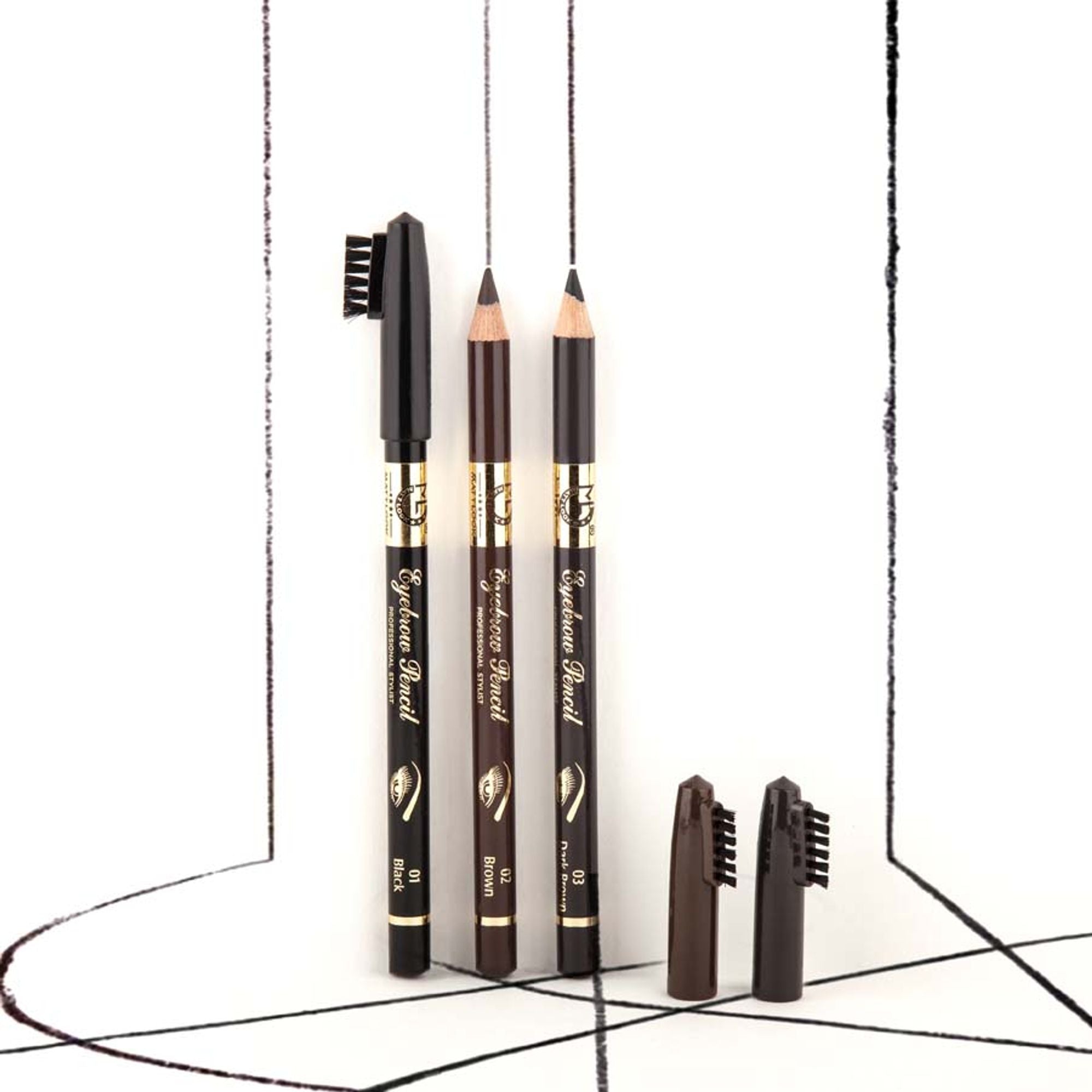 Matt Look Long Lasting Formula Professional Stylist Eyebrow Pencil - Brown | Grocsy