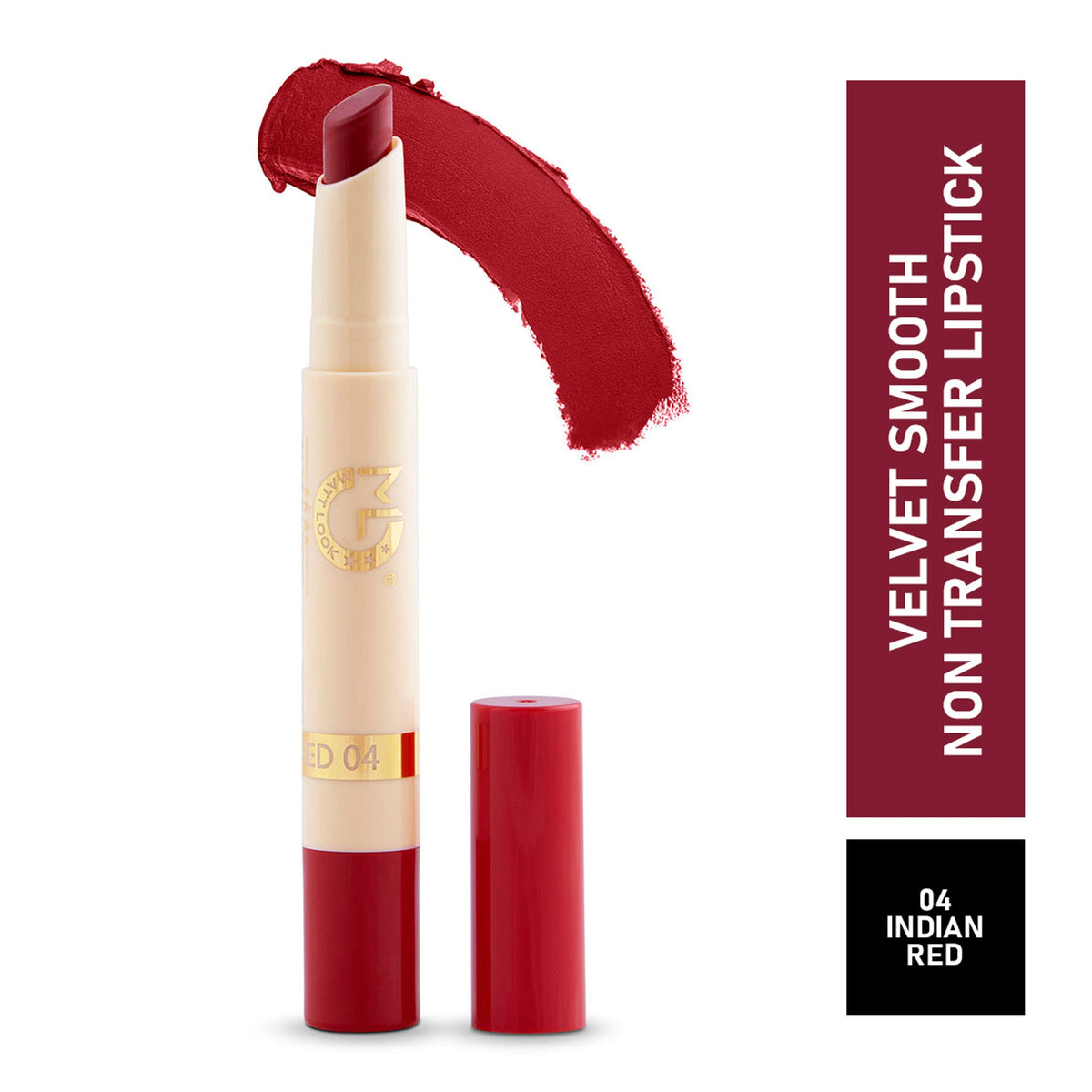 Matt Look Velvet Smooth Non Transfer Lipstick - Indian Red | Grocsy