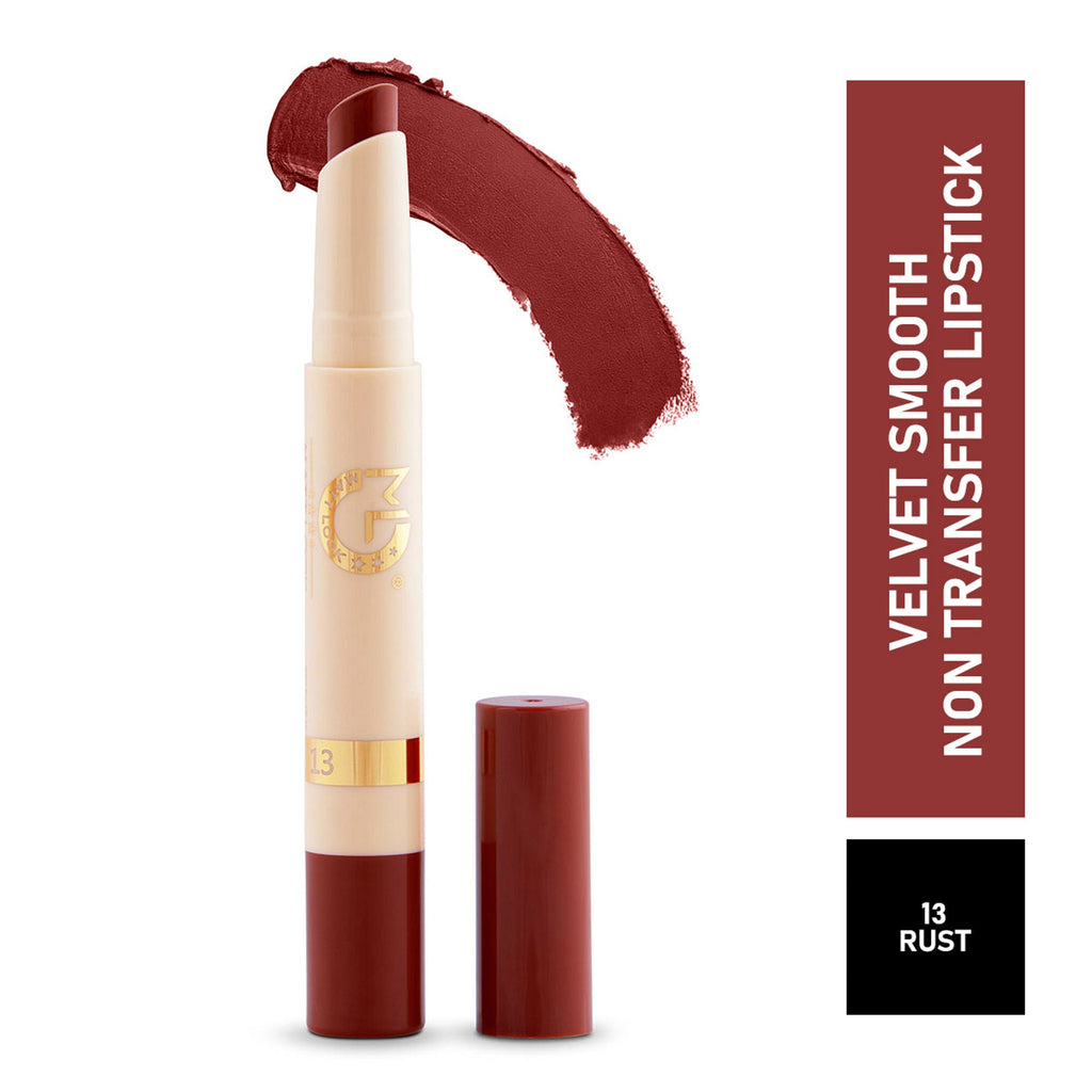Matt Look Velvet Smooth Non Transfer Lipstick - Rust | Grocsy