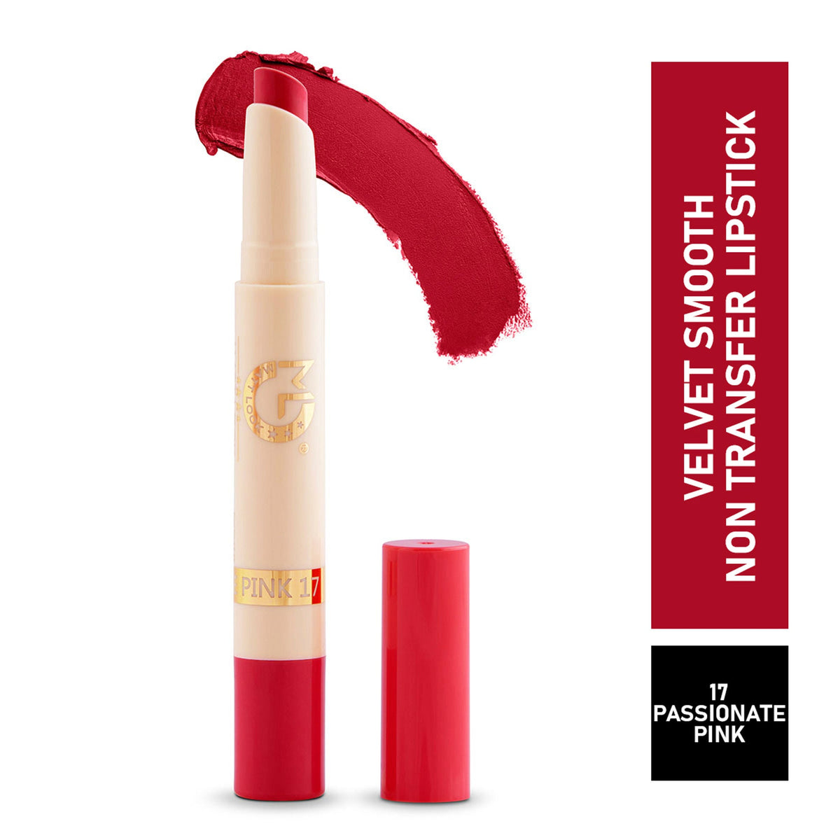 Matt Look Velvet Smooth Non Transfer Lipstick - Passionate Pink | Grocsy
