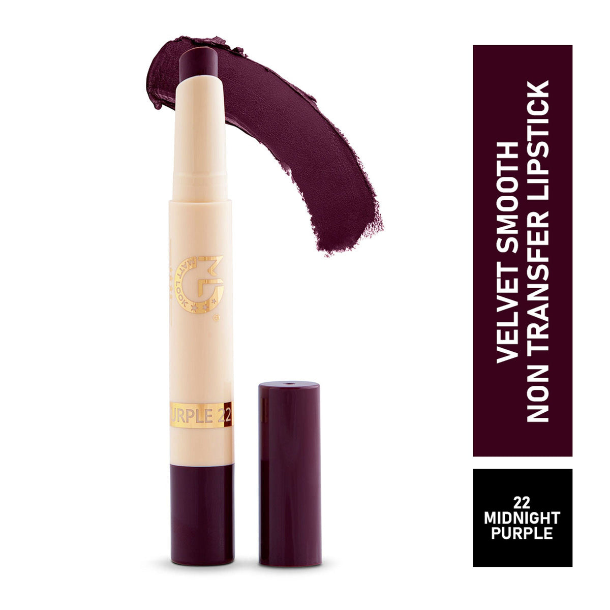 Matt Look Velvet Smooth Non Transfer Lipstick - Midnight Purple | Grocsy