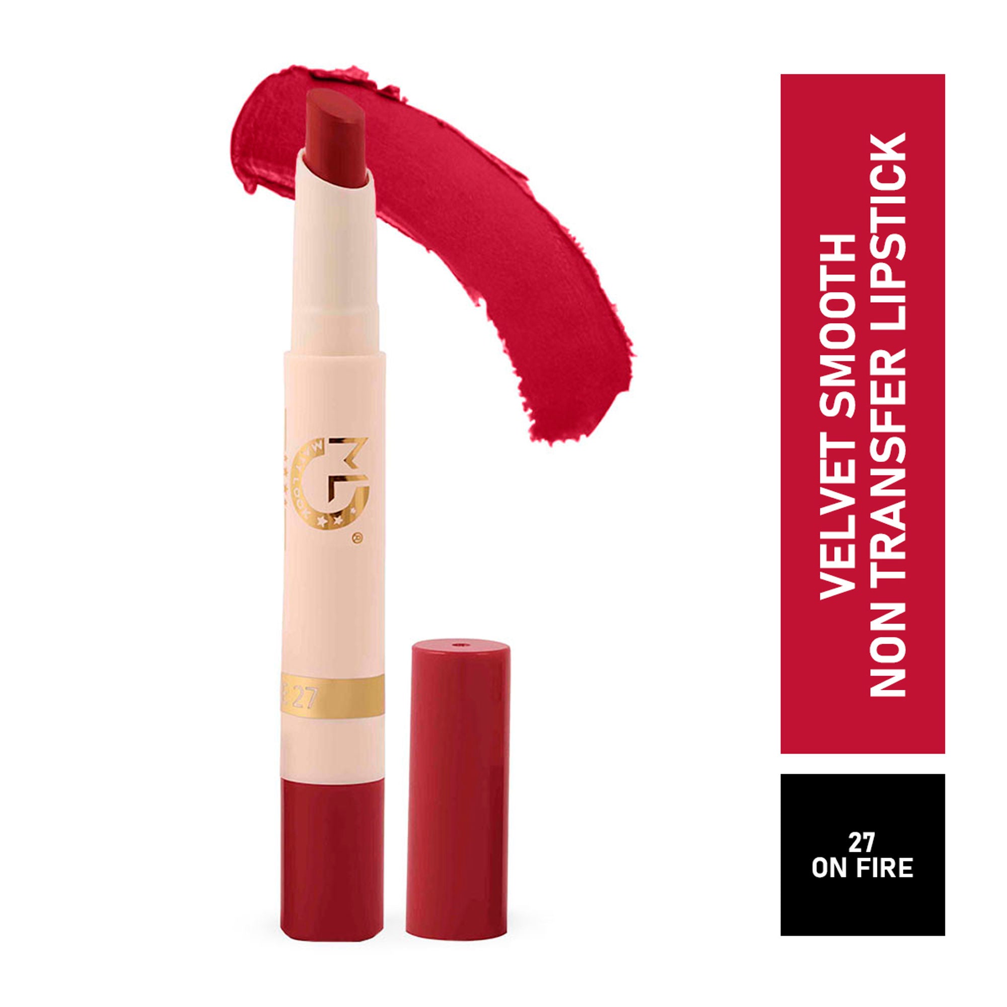 Matt Look Velvet Smooth Non Transfer Lipstick - On Fire | Grocsy