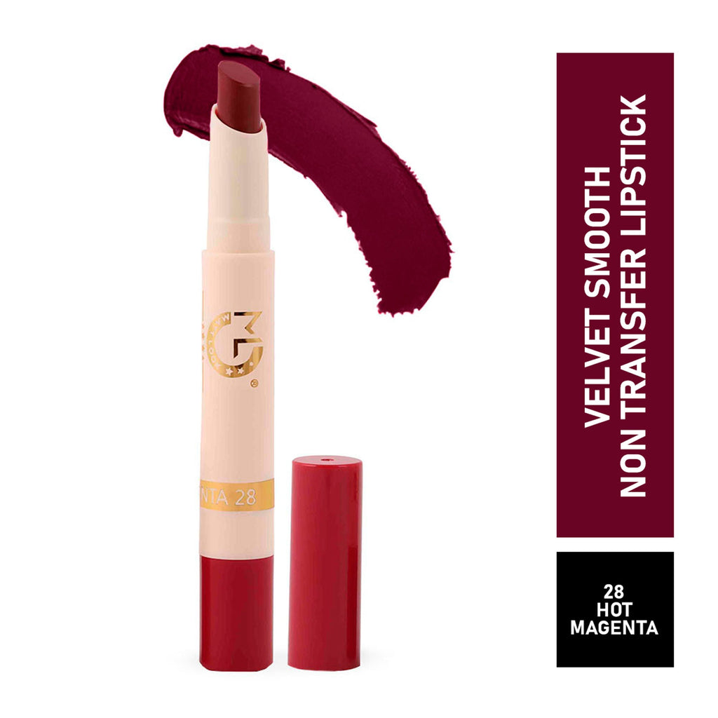 Matt Look Velvet Smooth Non Transfer Lipstick - Hot Magenta | Grocsy