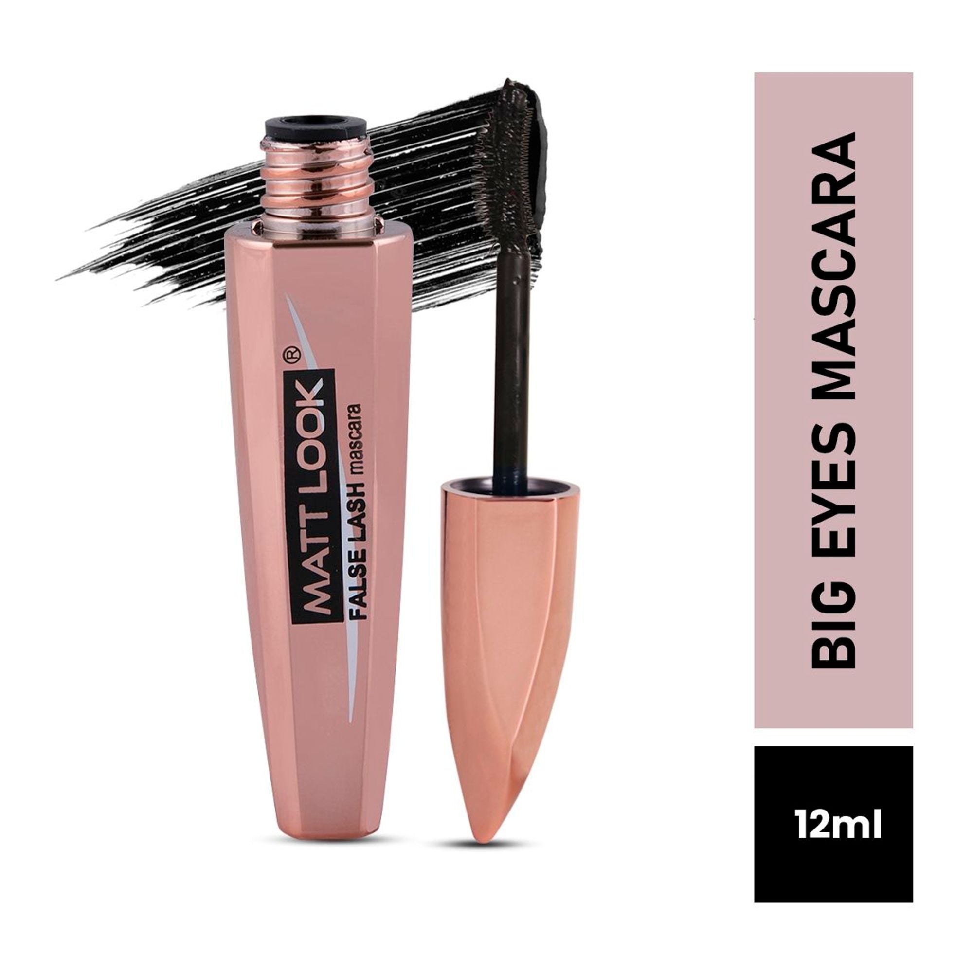 Matt Look Eye Makeup Curl & Volume Waterproof False Lash Mascara - Black | Grocsy