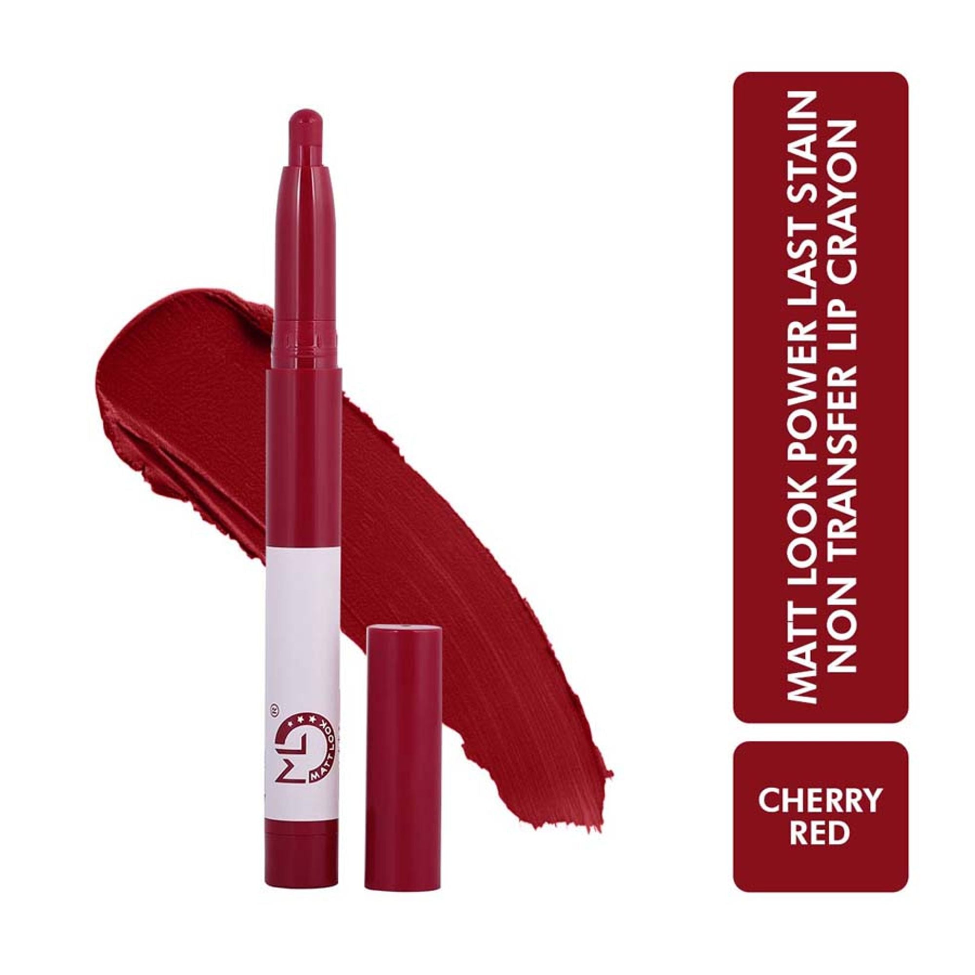Matt Look Power Last Lip Stain Crayon Lipstick - Cherry Red | Grocsy