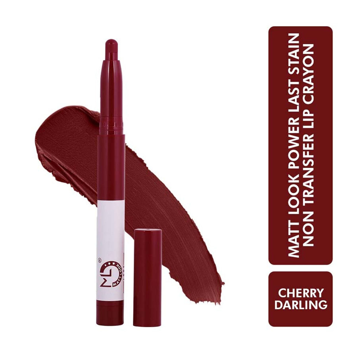 Matt Look Power Last Lip Stain Crayon Lipstick - Cherry Darling | Grocsy