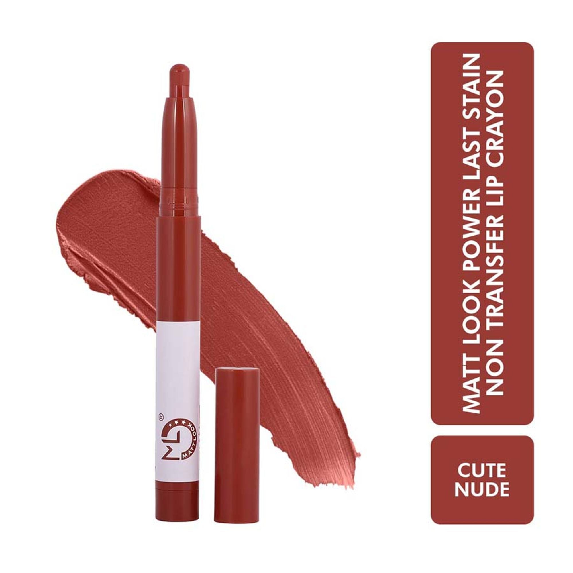 Matt Look Power Last Lip Stain Crayon Lipstick - Cute Nude | Grocsy