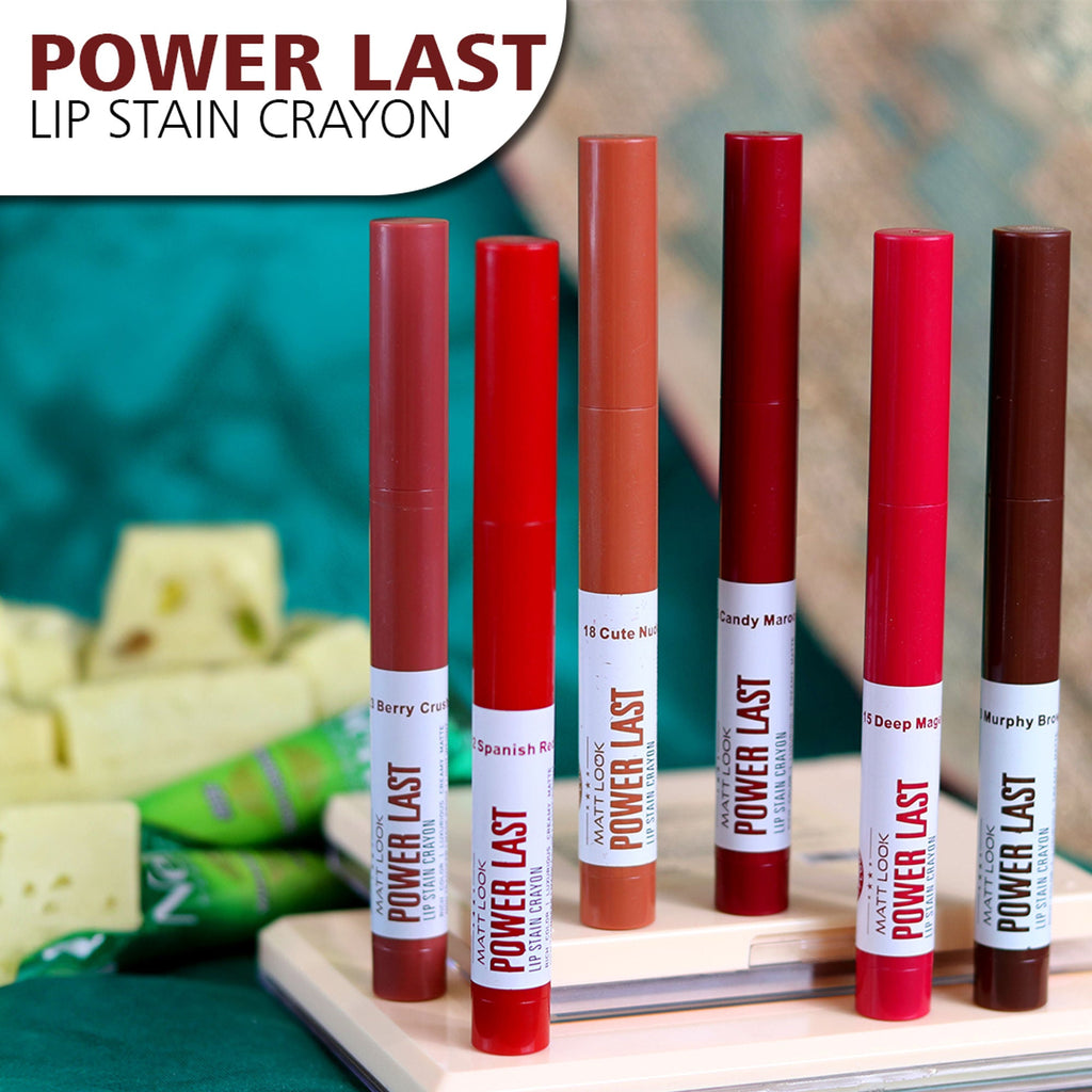 Matt Look Power Last Lip Stain Crayon Lipstick - Berry Crush | Grocsy