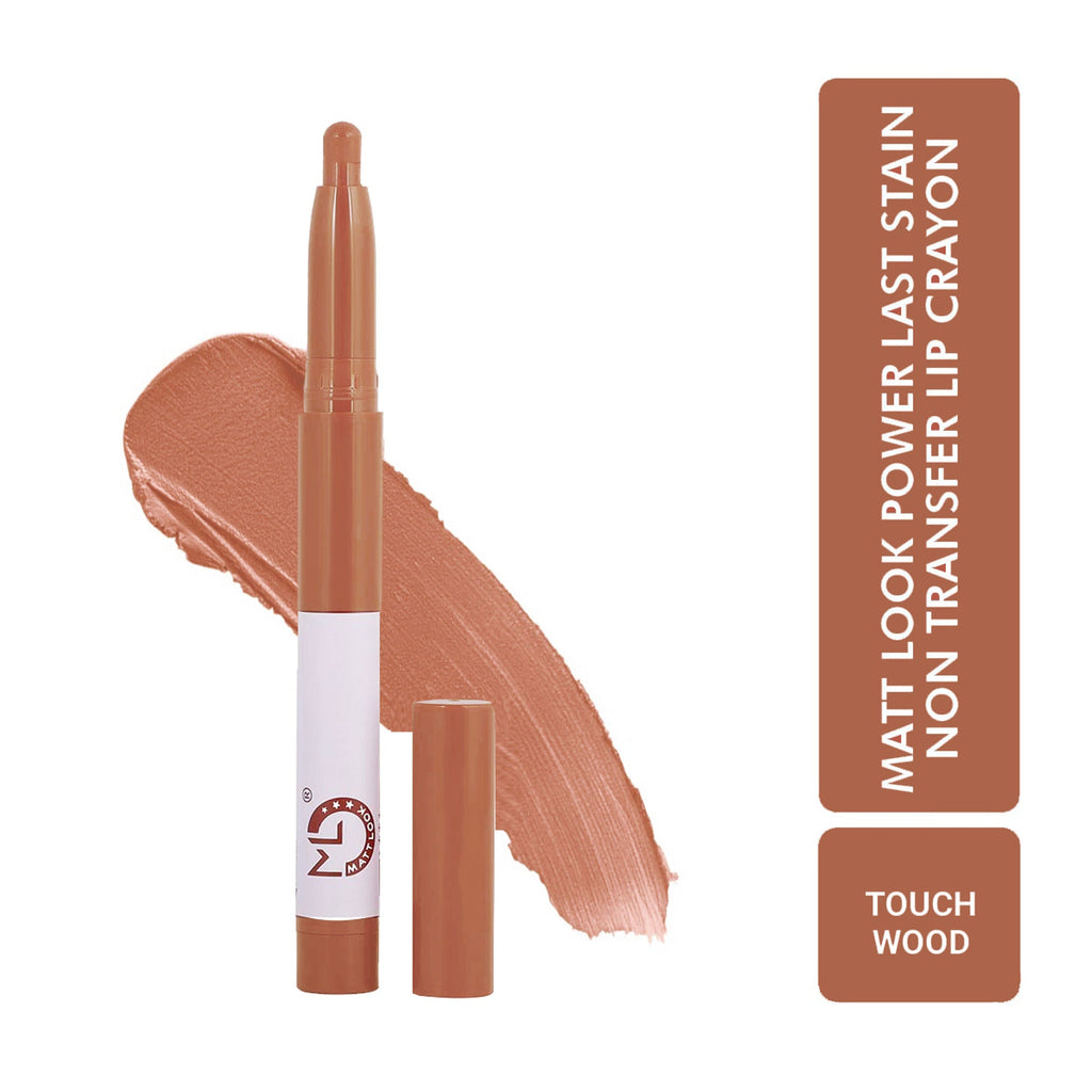 Matt Look Power Last Lip Stain Crayon Lipstick - Touch Wood | Grocsy