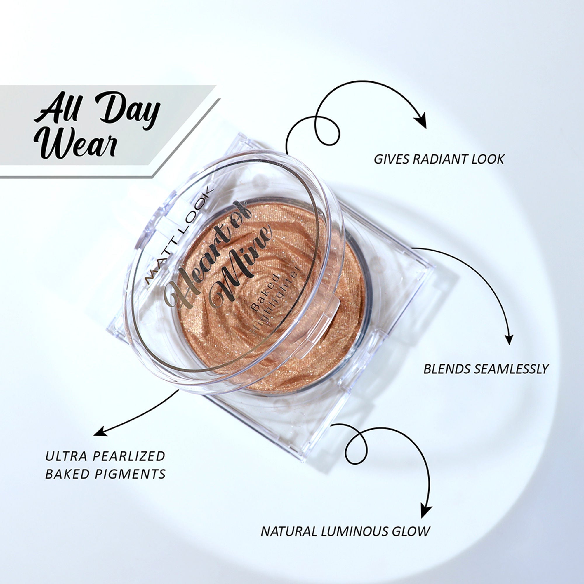 Matt Look Heart Of Mine Baked Highlighter - 03 Blossom Glow | Grocsy
