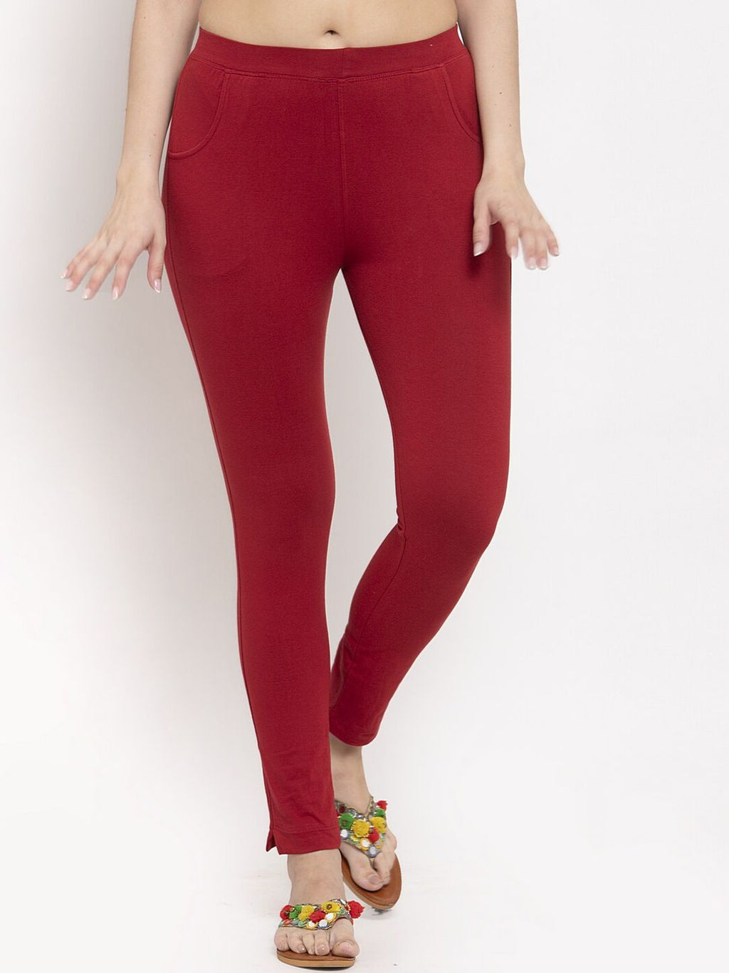 TAG 7 Women Pack Of 2 Solid Ankle-Length Leggings | Grocsy