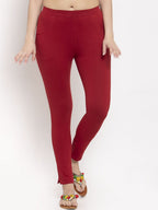 TAG 7 Women Pack Of 2 Solid Ankle-Length Leggings | Grocsy