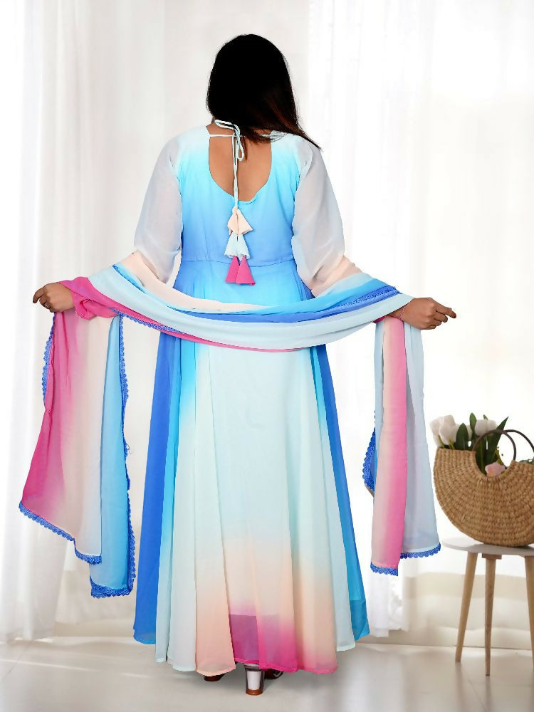 Joban Fashion Sky Kurta Set Georgette Sequence Embroidery Work | Grocsy