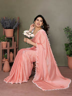 Designer Partywear Peach Banglor Fancy Saree - Kanak | Grocsy