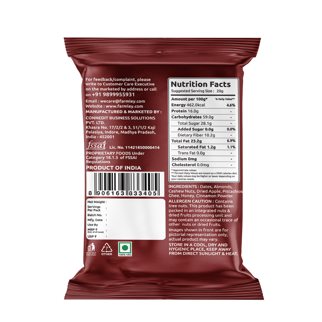 Farmley Date bites pack of 18- All Flavors | Grocsy