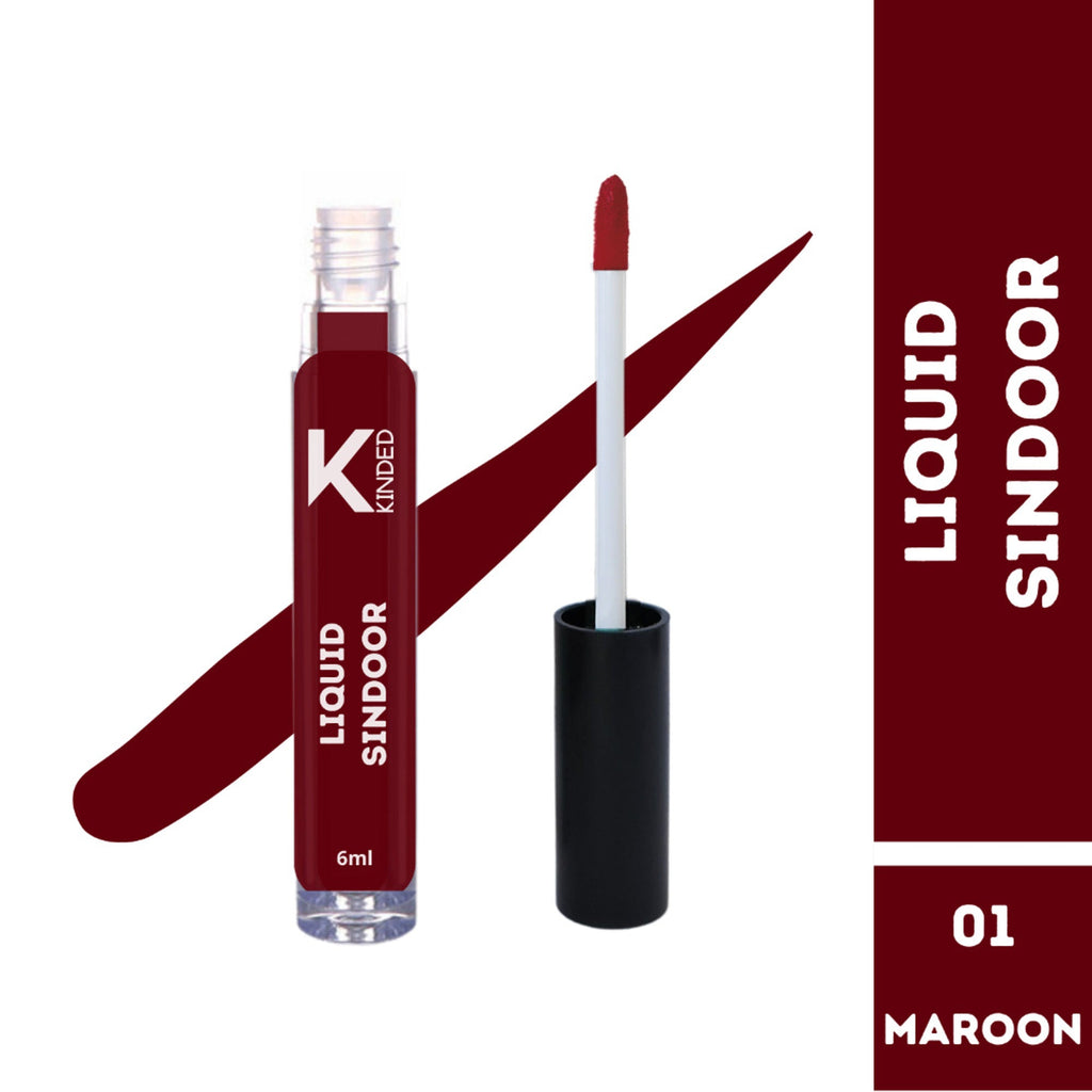KINDED Liquid Sindoor - 01 Maroon | Grocsy