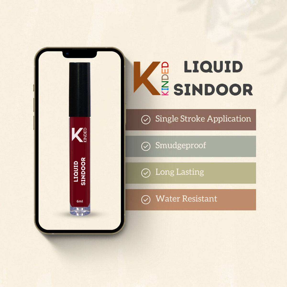 KINDED Liquid Sindoor - 01 Maroon | Grocsy