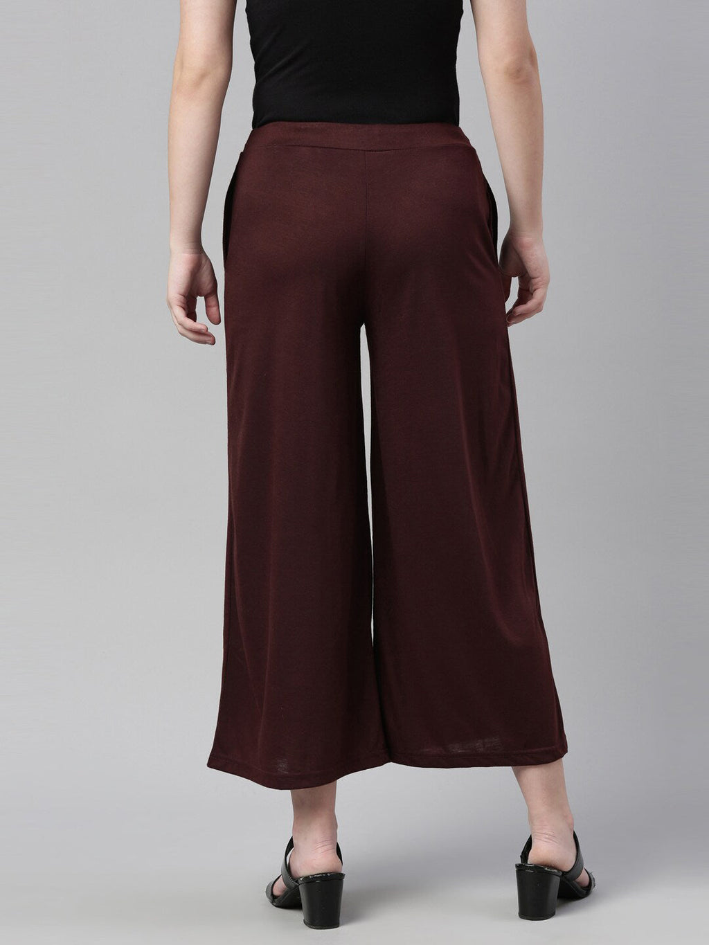 Souchii Women Brown Knitted Palazzos | Grocsy