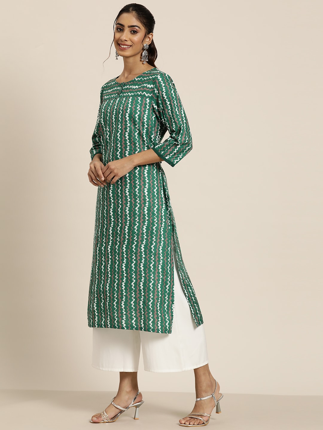 HERE&NOW Abstract Printed Pure Cotton Kurta | Grocsy