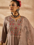Indo Era Women Ethnic Motifs Embroidered Regular Thread Work Kurta with Trousers & With Dupatta | Grocsy