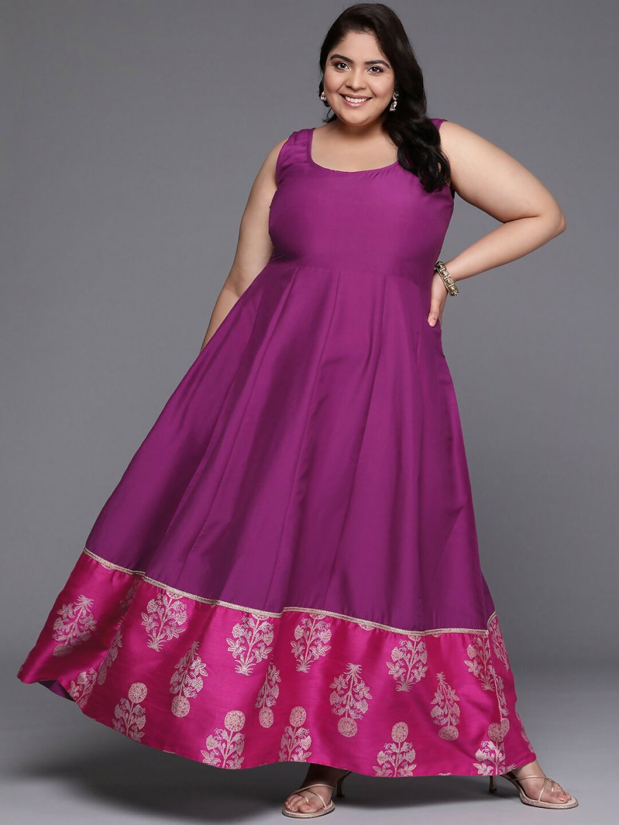 Ahalyaa Women's Traditional wear Ethnic Dress - Purple | Grocsy