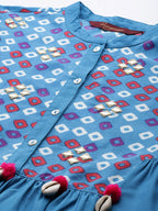 Sangria Women Bandhani Printed Kurta with Palazzos & Scarf | Grocsy
